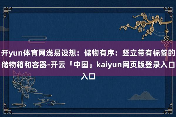 开yun体育网浅易设想：储物有序：竖立带有标签的储物箱和容器-开云「中国」kaiyun网页版登录入口