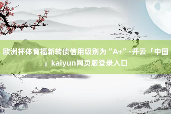 欧洲杯体育福新转债信用级别为“A+”-开云「中国」kaiyun网页版登录入口